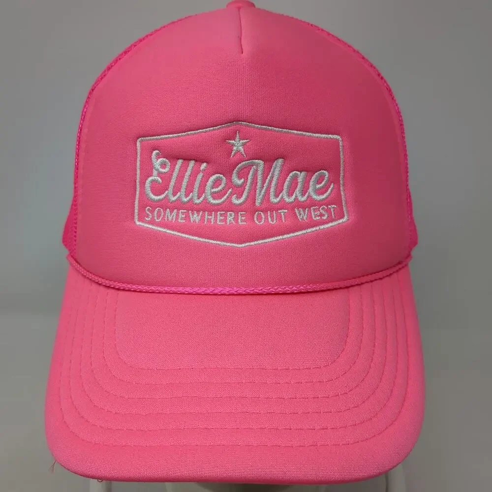 Otto Ellie Mae Somewhere Out West Pink One Size Trucker Hat Mesh Snapback